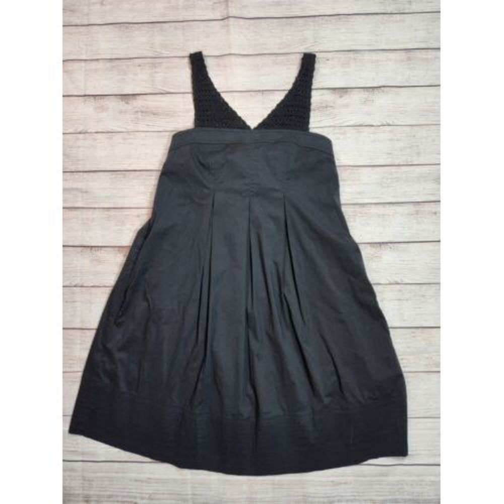 BCBG Maxazria Crochet Straps A-line  Dress Size 2 Black‎ tie back